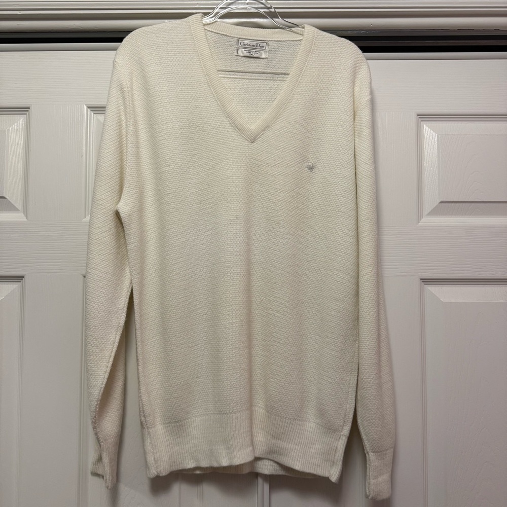 SOLD
 Dior V-Neck Sweater in Cream